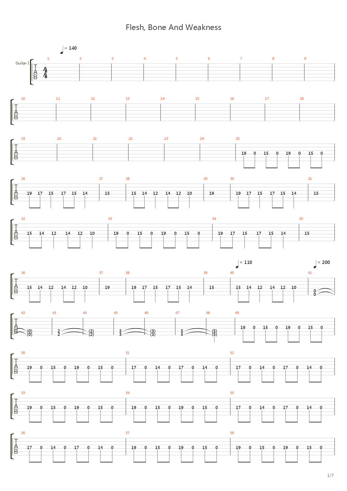 Flesh Bone And Weakness吉他谱