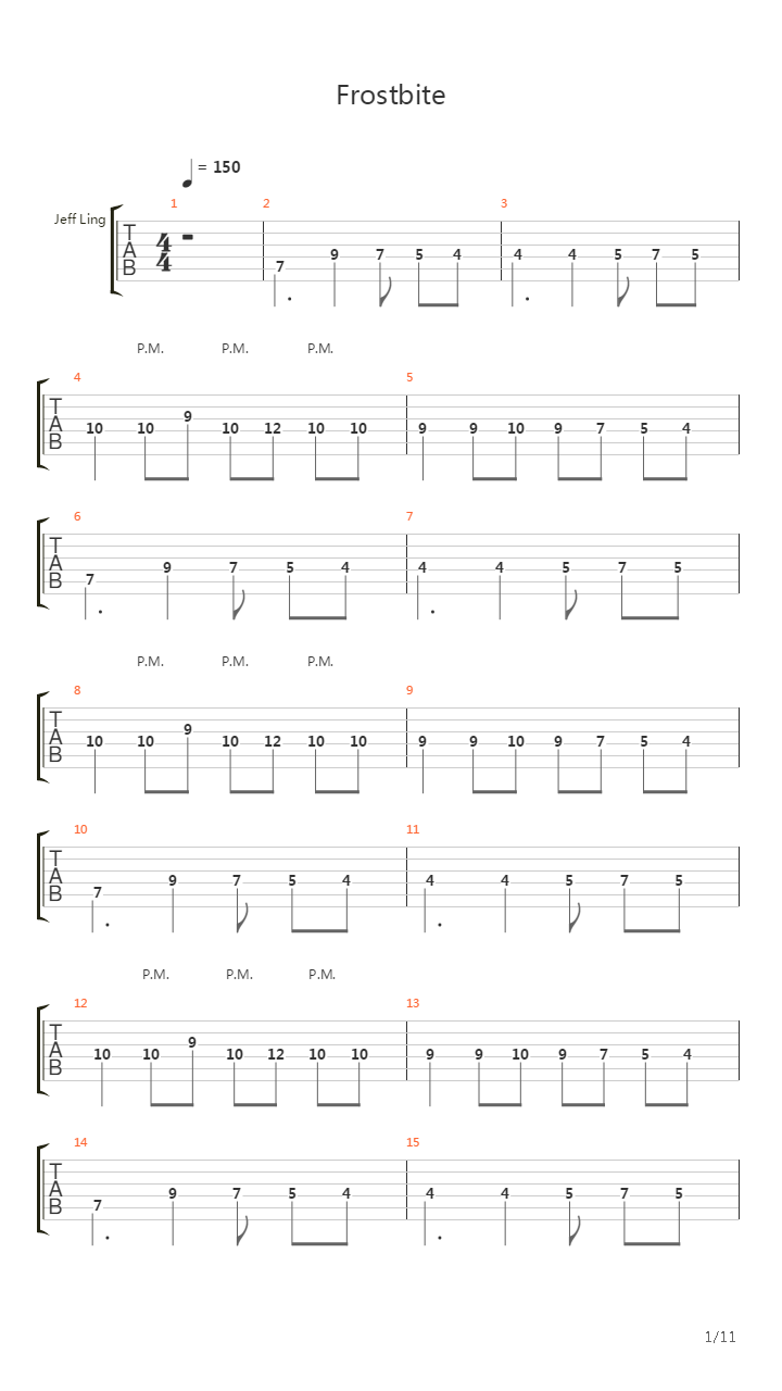 Frostbite吉他谱