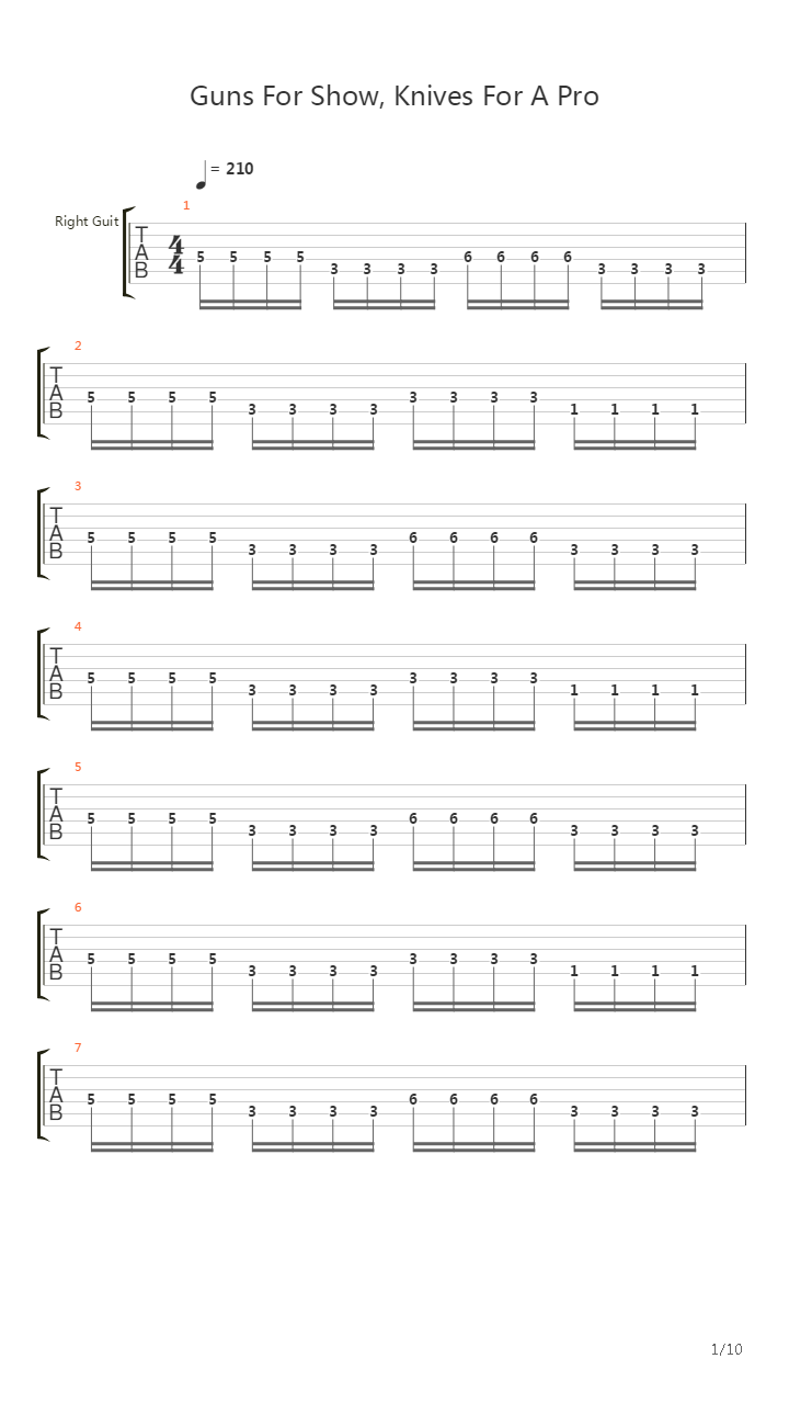 Guns For Show Knives For A Pro吉他谱