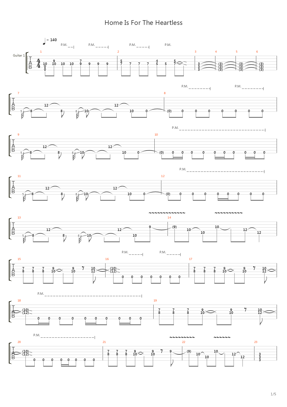 Home Is For The Heartless吉他谱