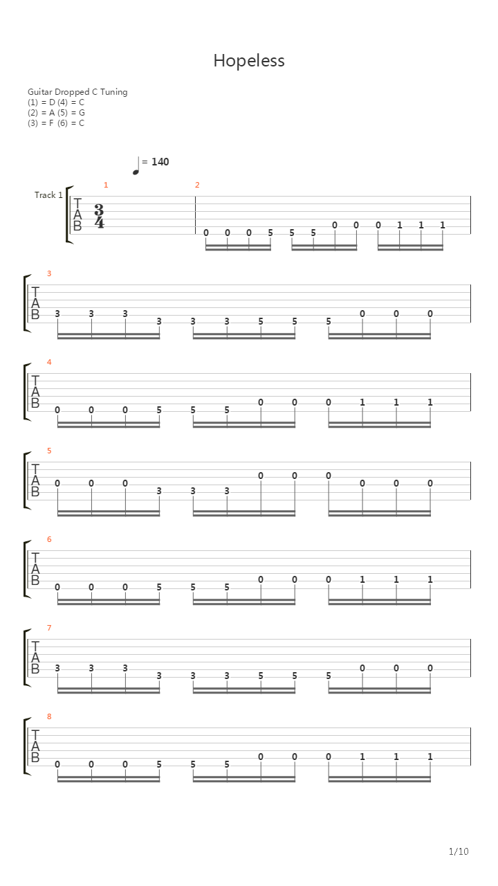 Hopeless吉他谱