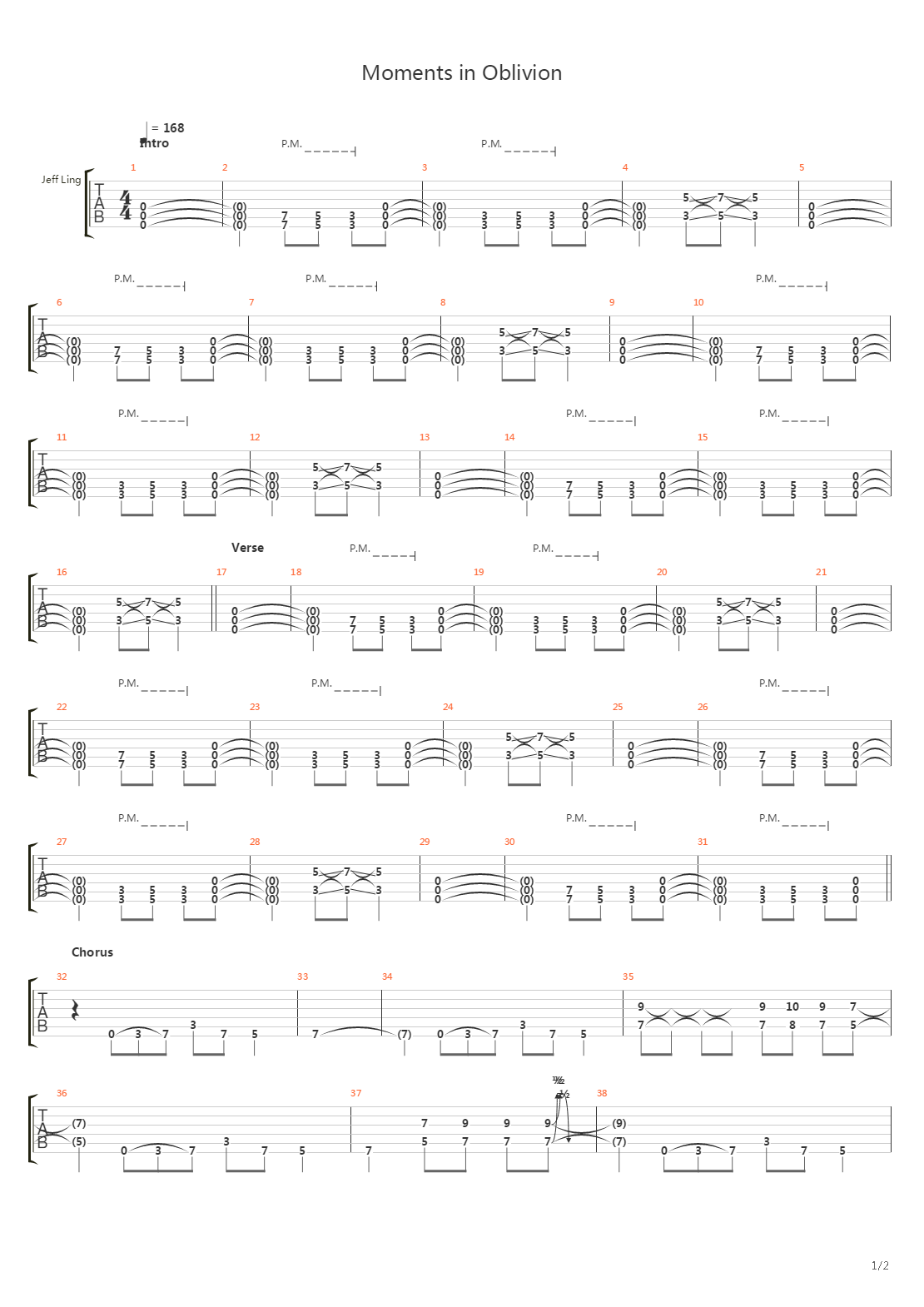 Moments In Oblivion吉他谱