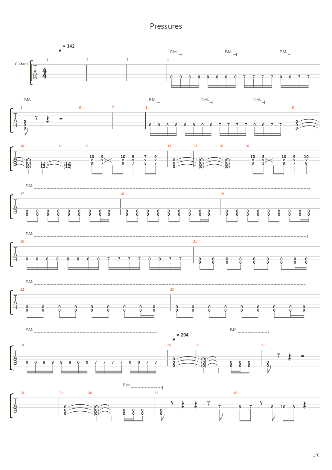 Pressures吉他谱