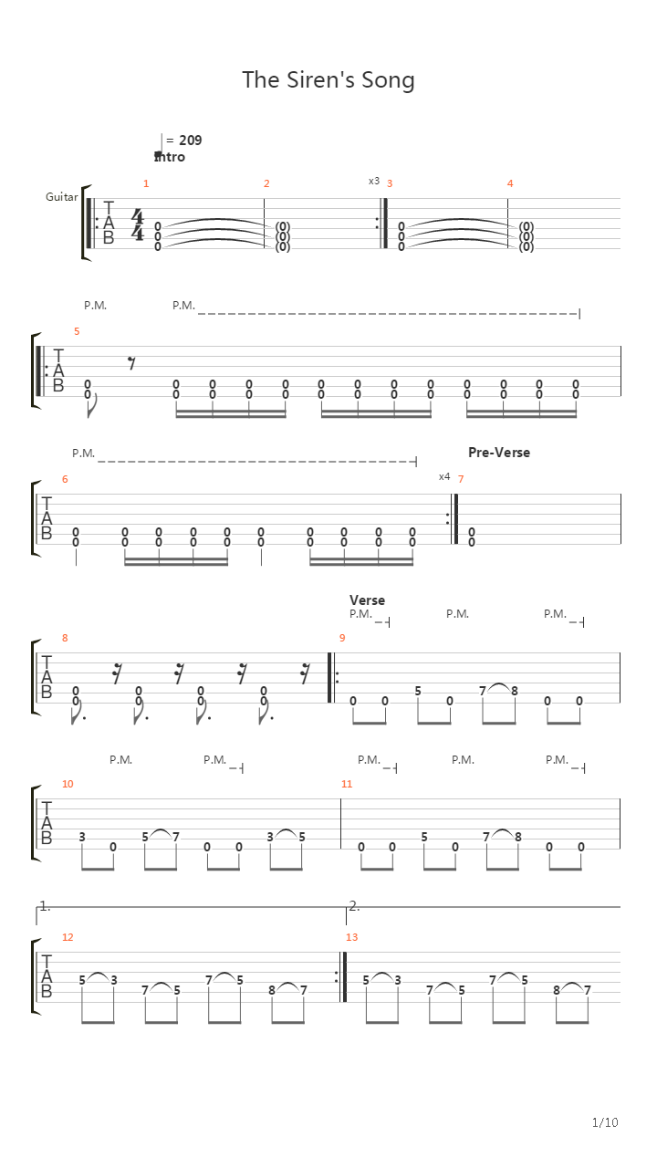 Sirens Song吉他谱