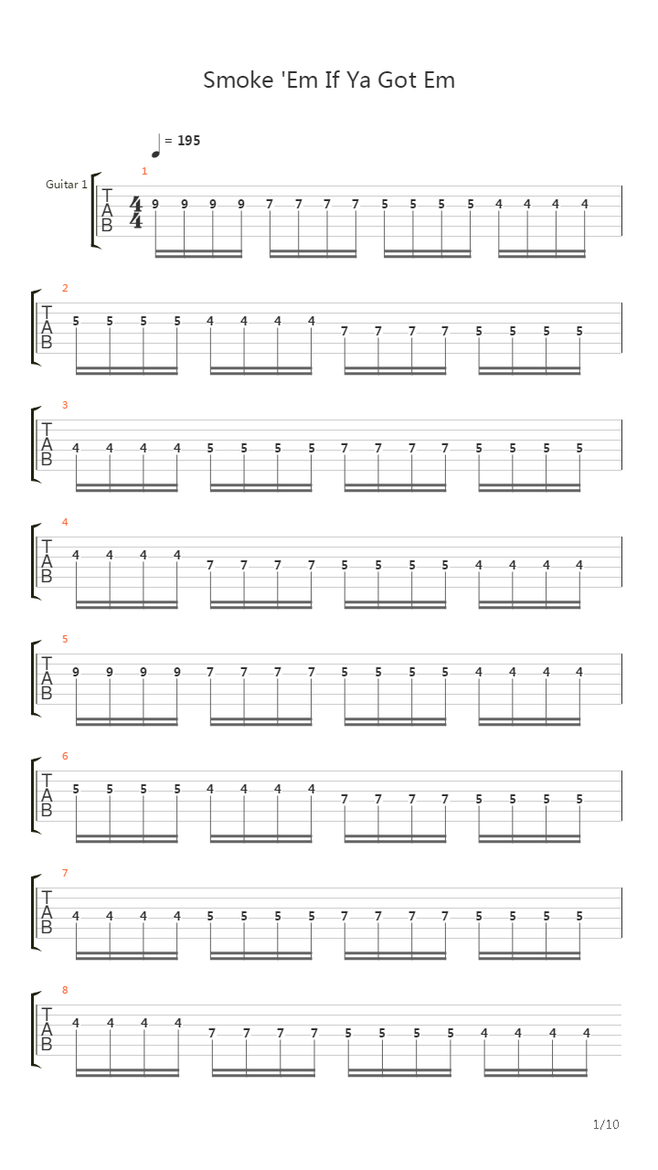 Smoke Em If You Got Em吉他谱
