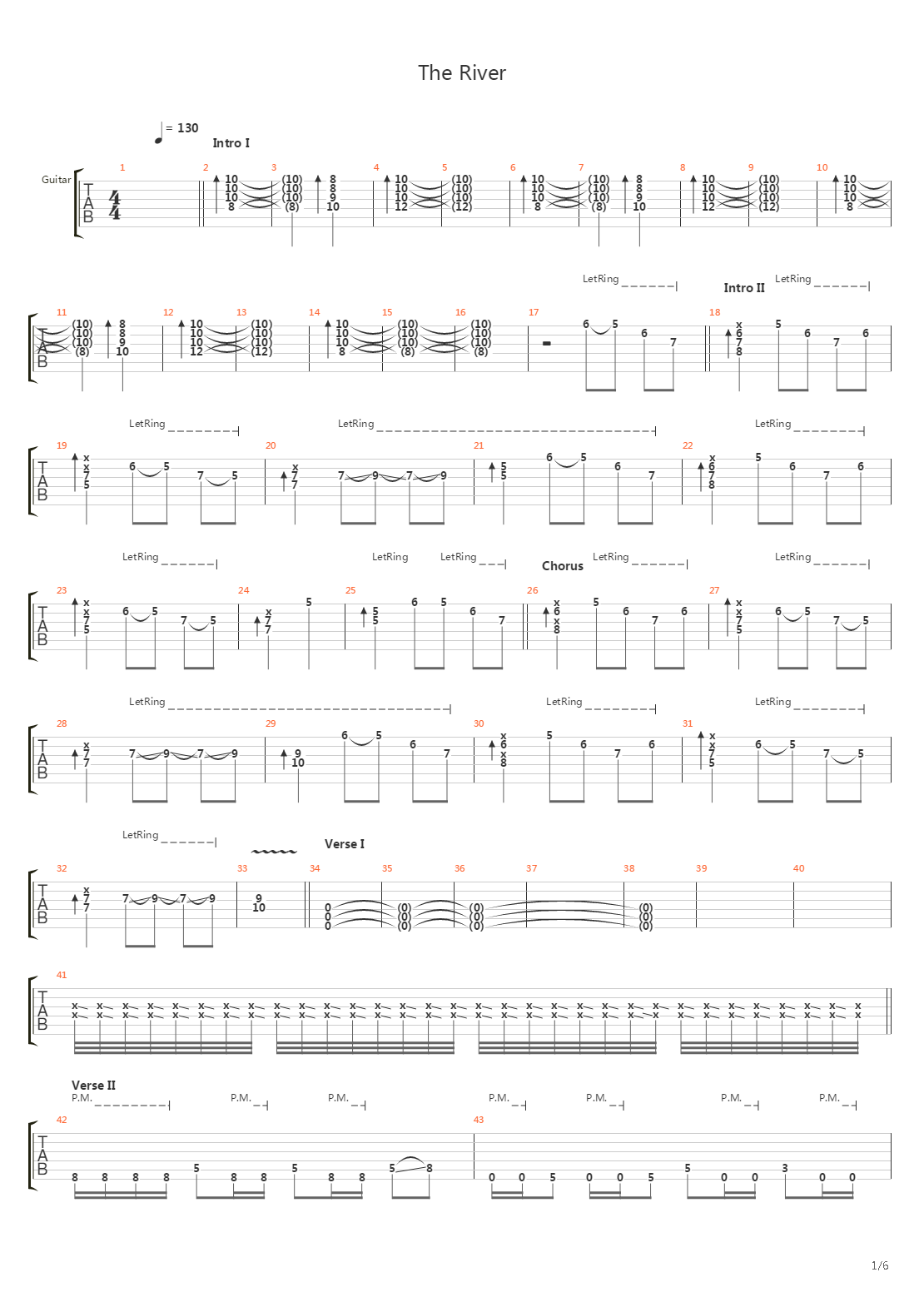 The River吉他谱