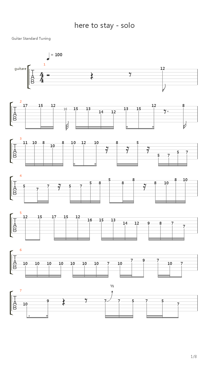 Here To Stay吉他谱