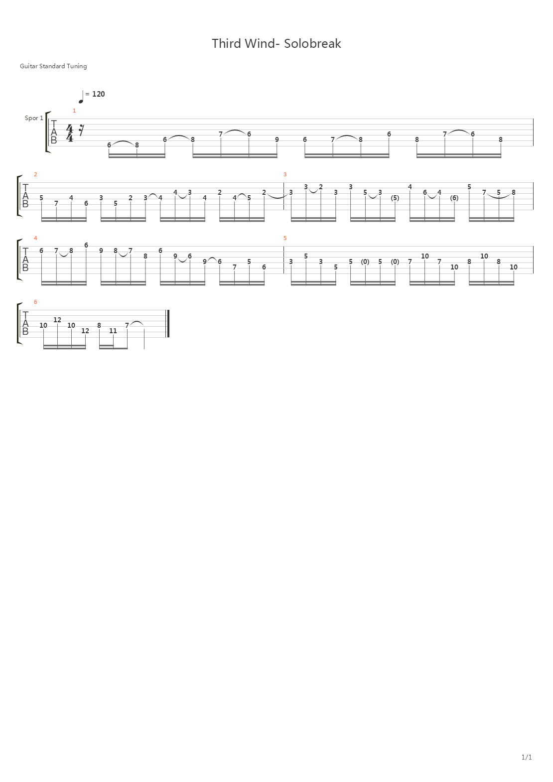 Third Wind吉他谱