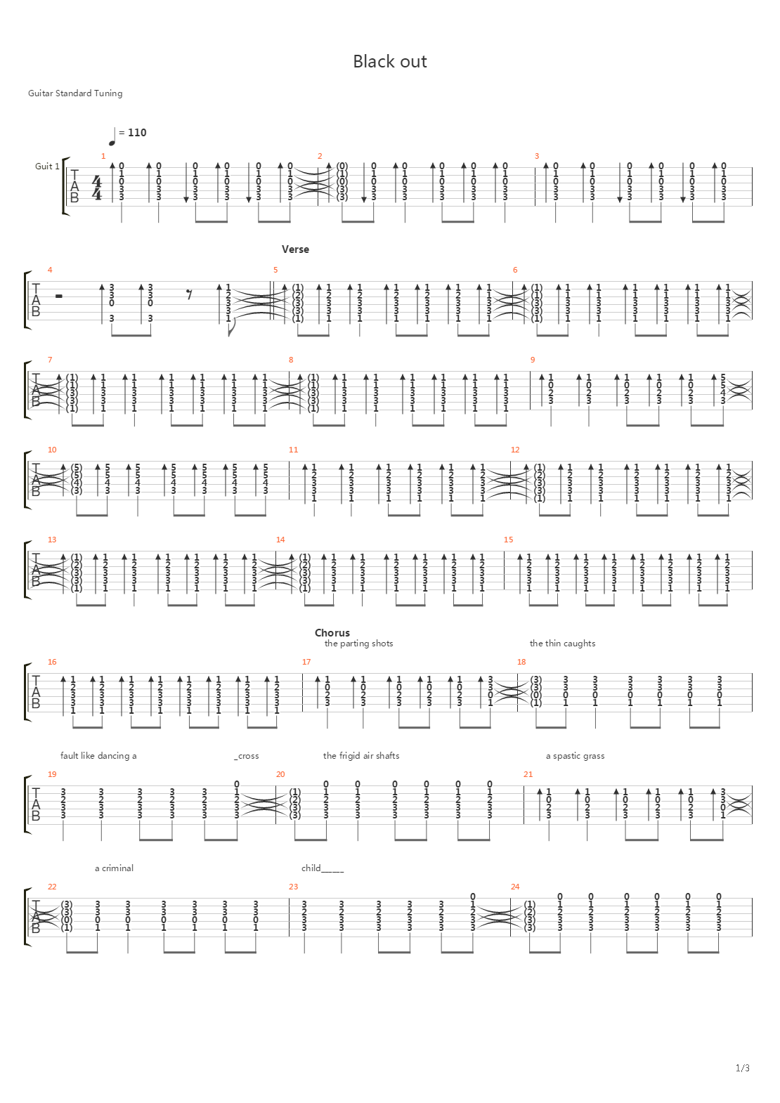 Black Out吉他谱