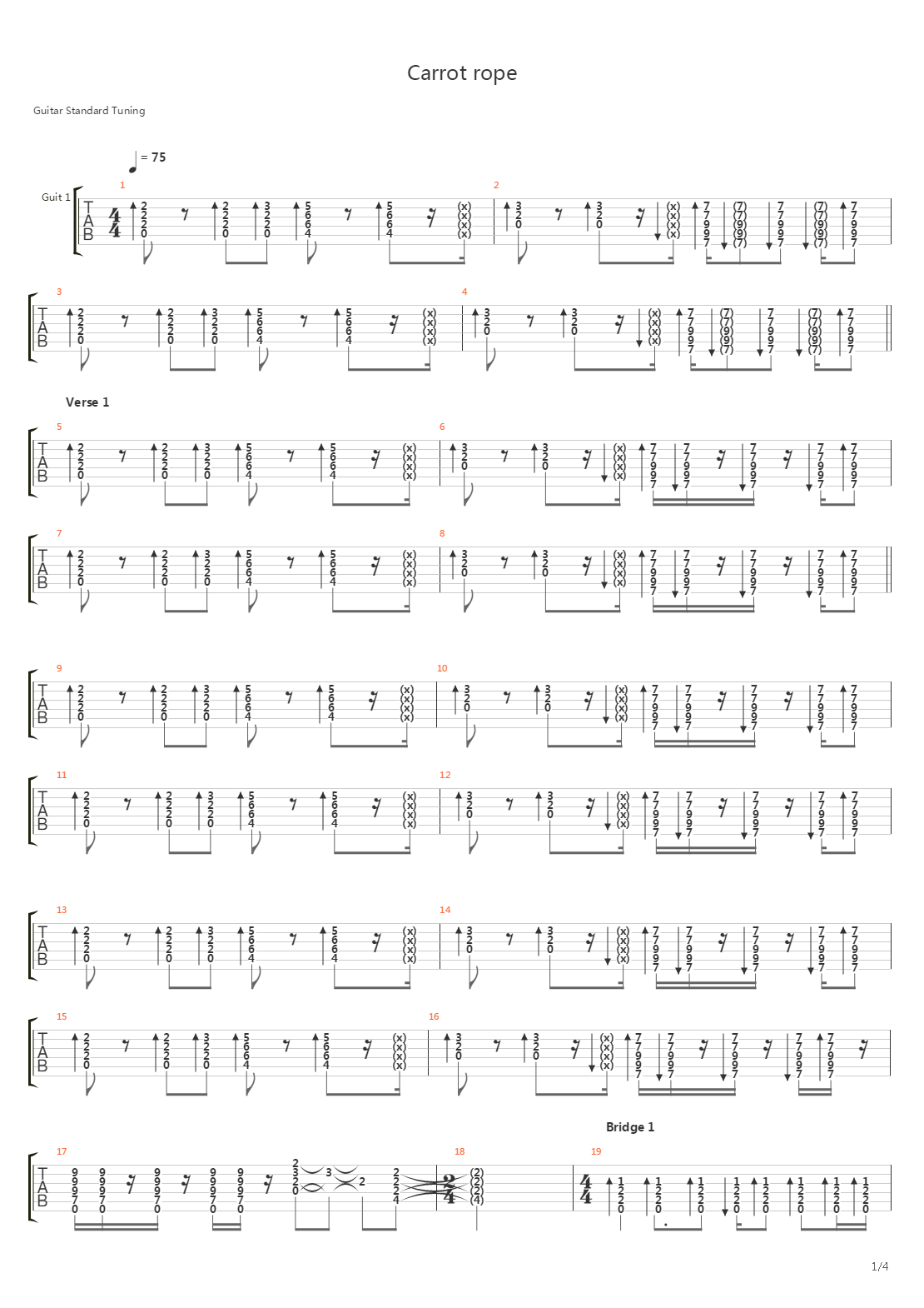 Carrot Rope吉他谱