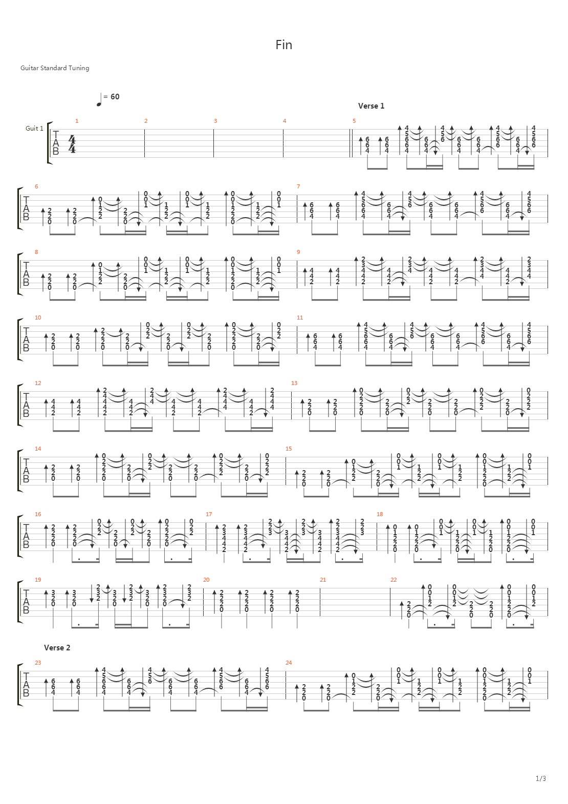 Fin吉他谱