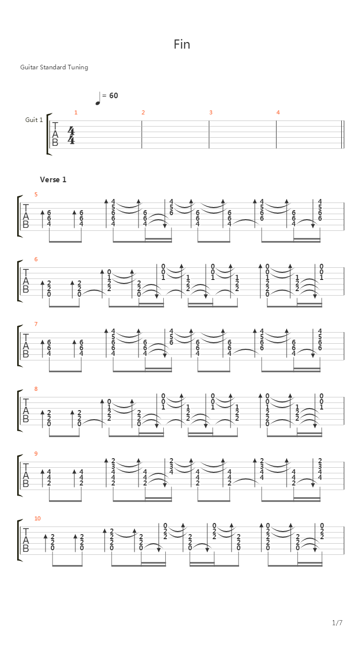 Fin吉他谱