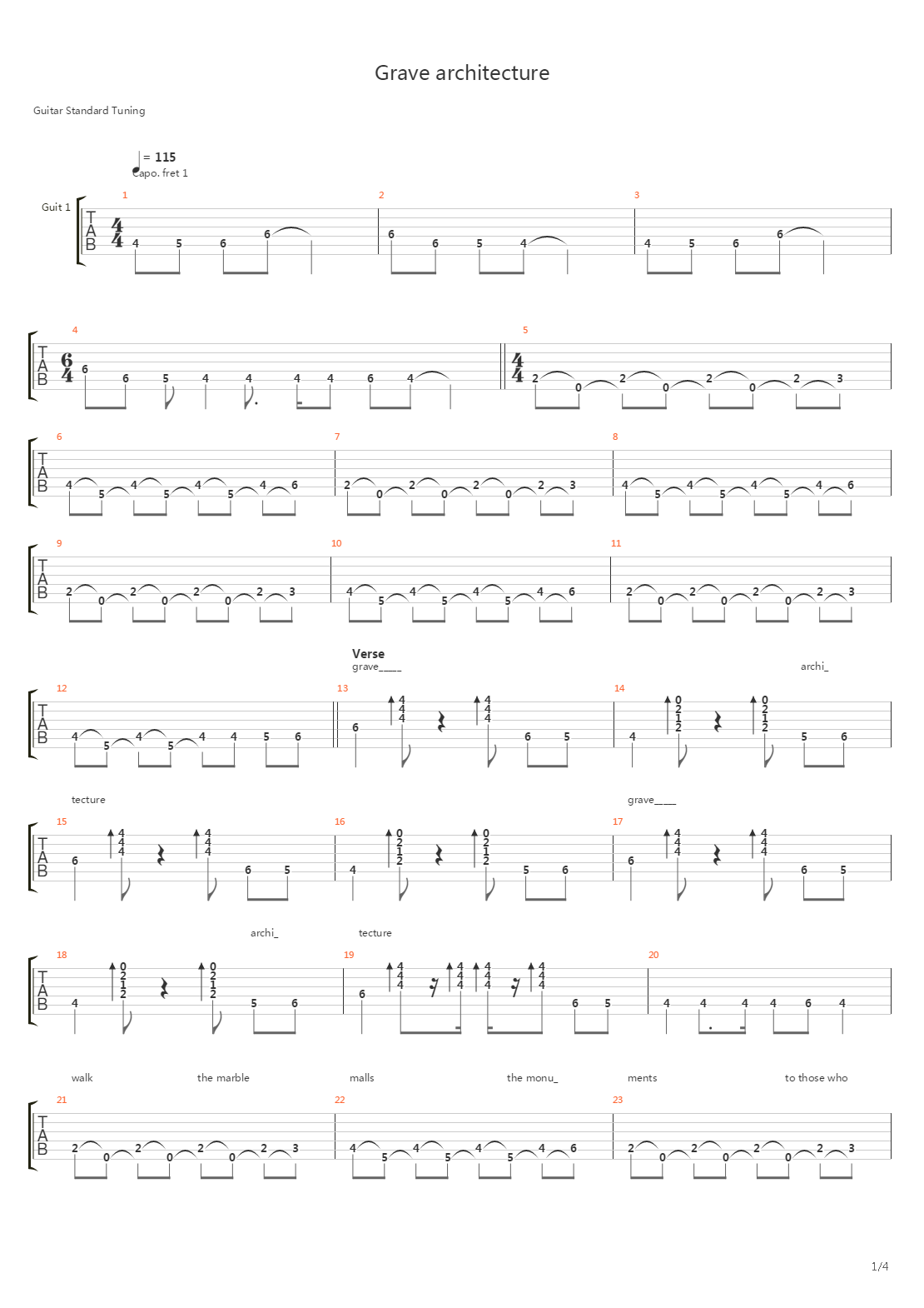 Grave Architecture吉他谱