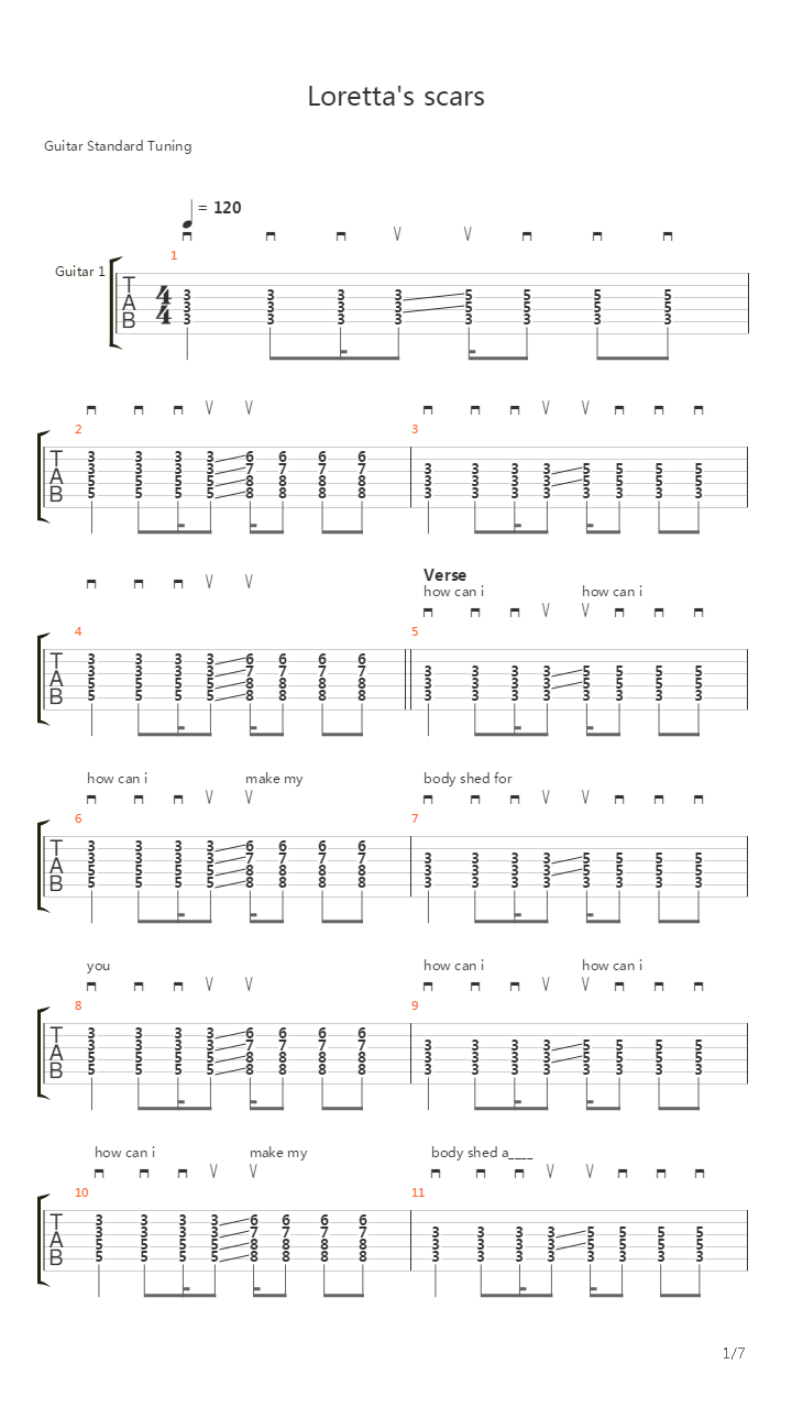 Lorettas Scars吉他谱