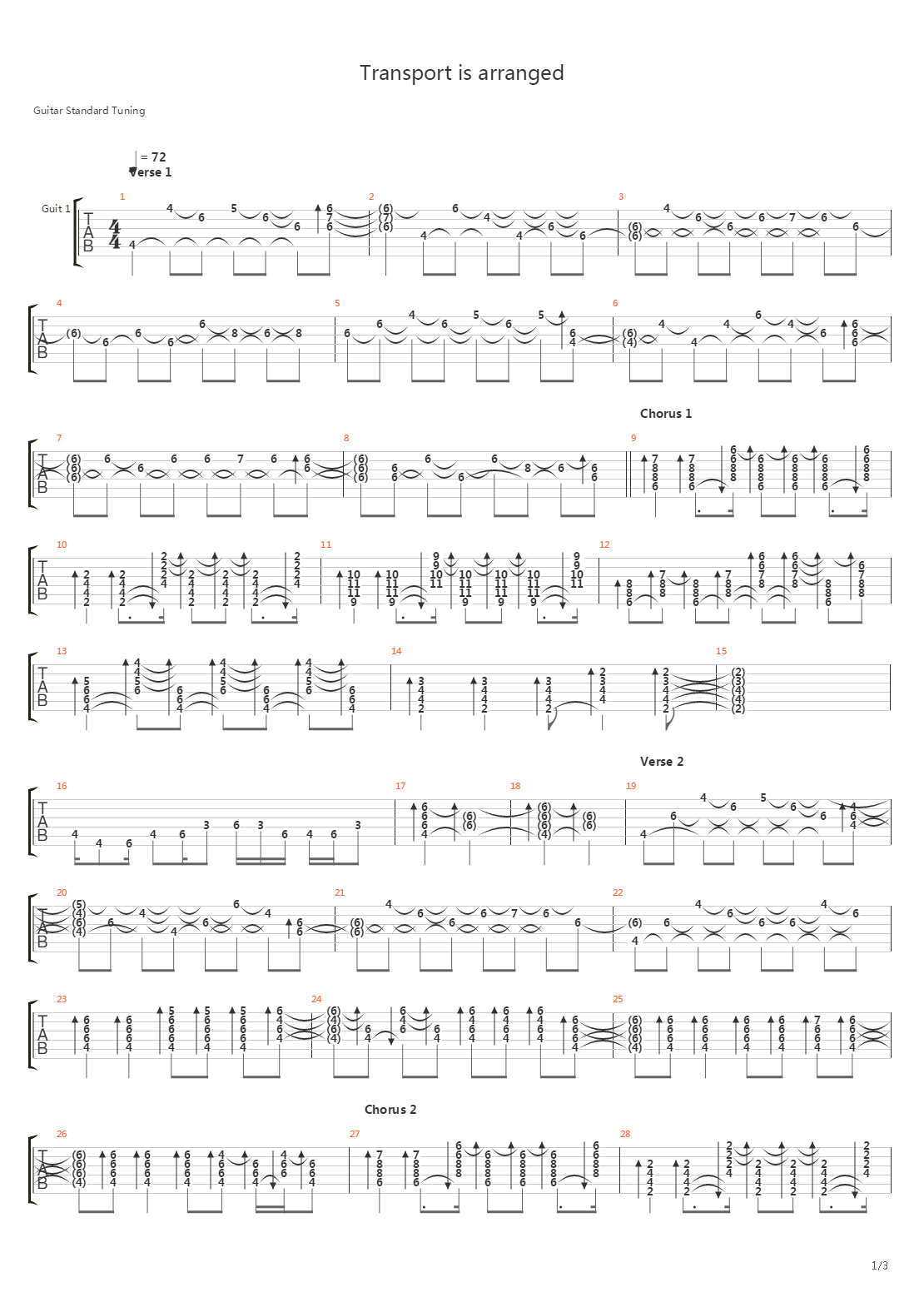 Transport Is Arranged吉他谱