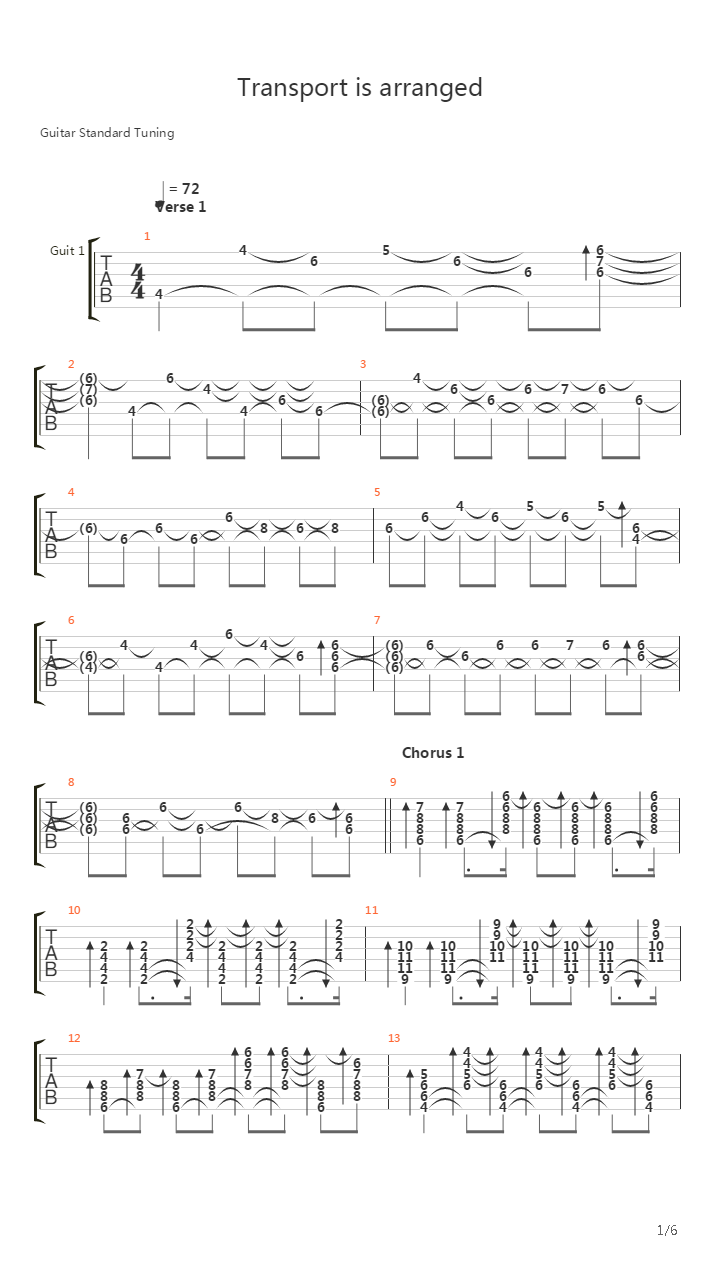 Transport Is Arranged吉他谱