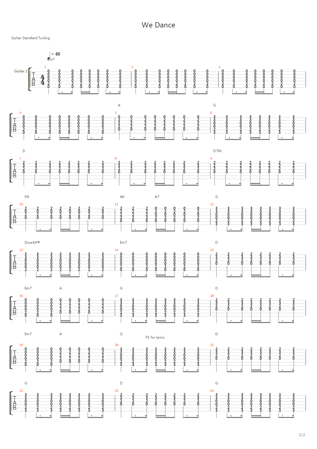 We Dance吉他谱