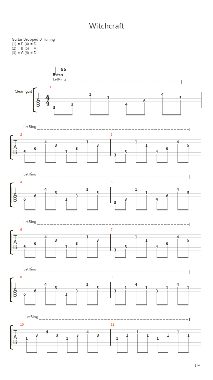 Witchcraft吉他谱