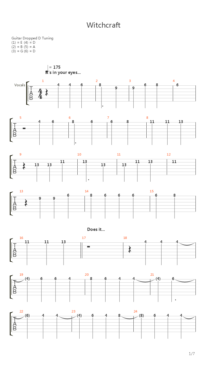 Witchcraft吉他谱