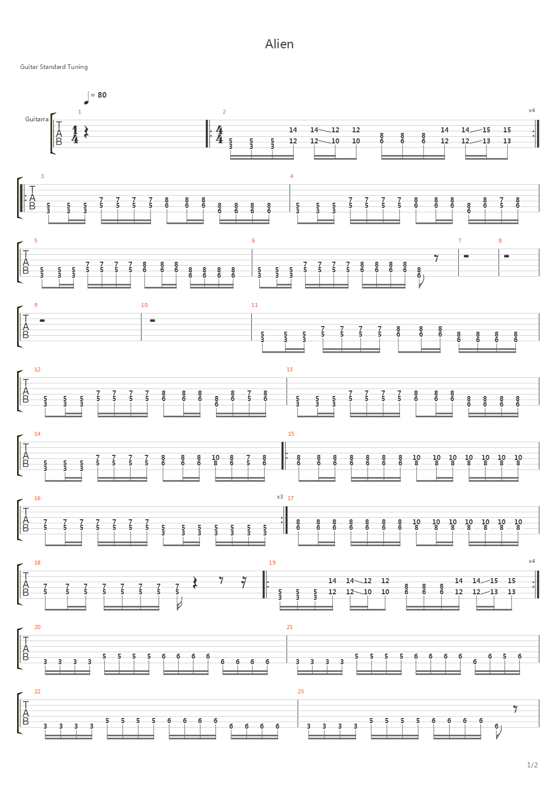 Alien吉他谱