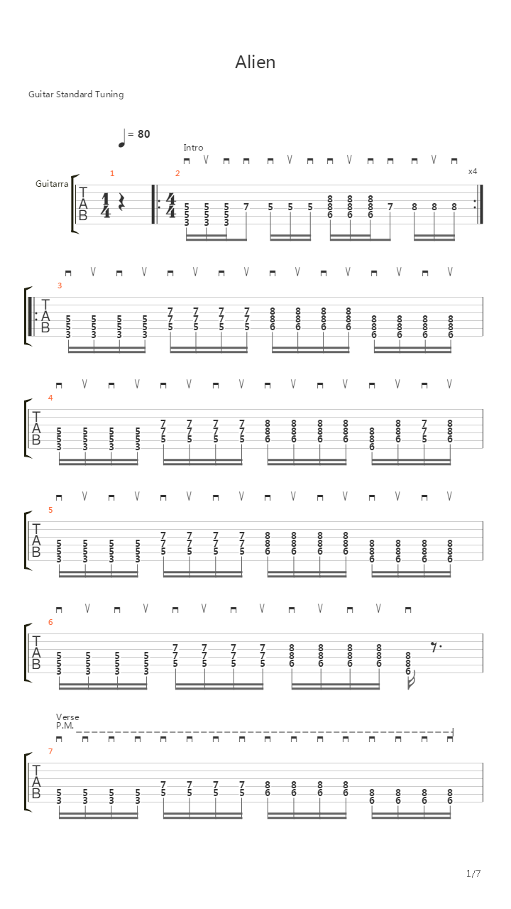 Alien吉他谱
