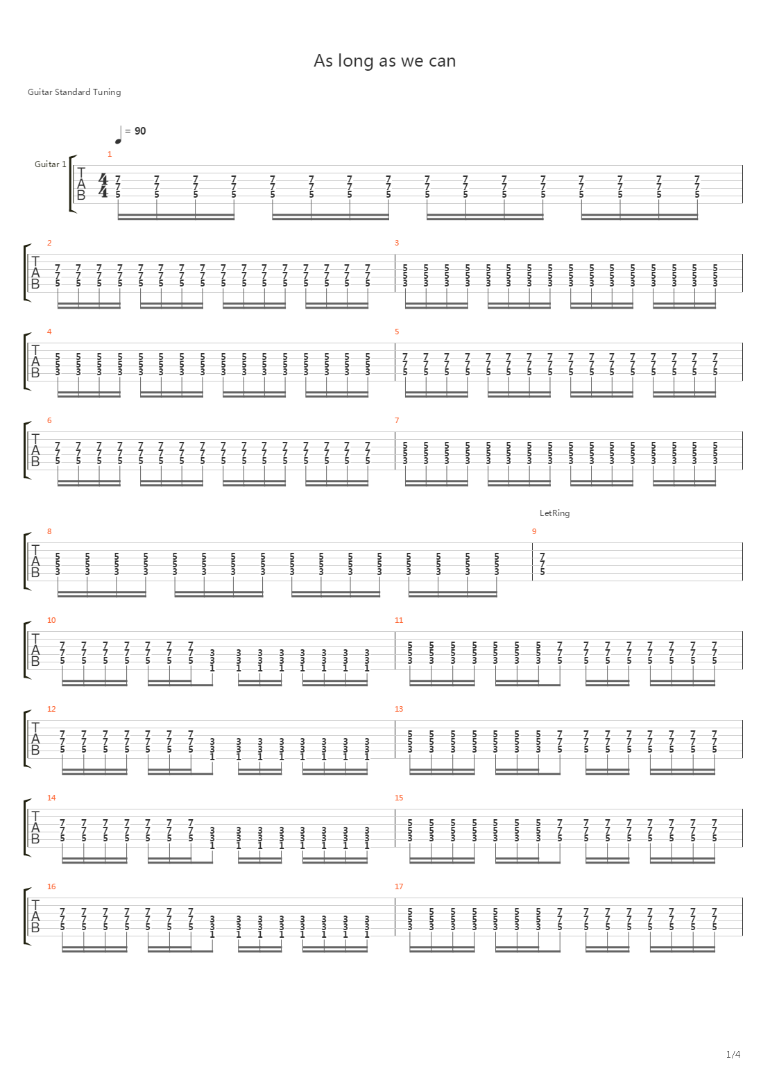 As Long As We Can吉他谱