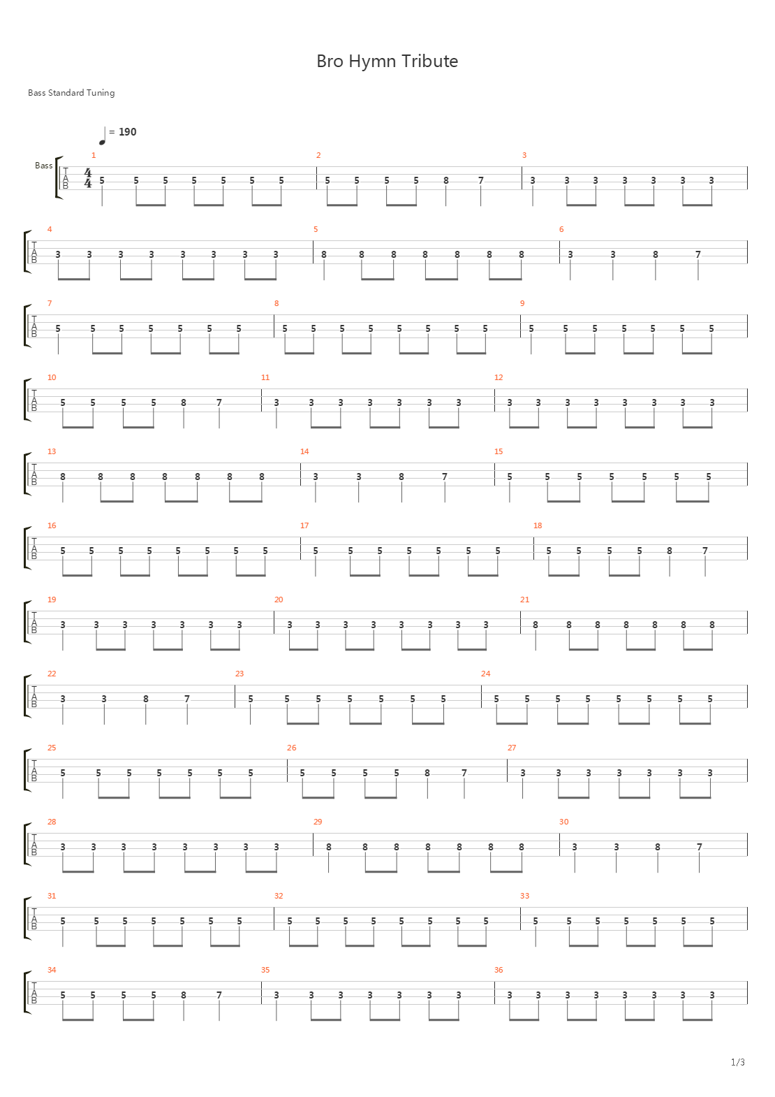 Bro Hymn Tribute吉他谱