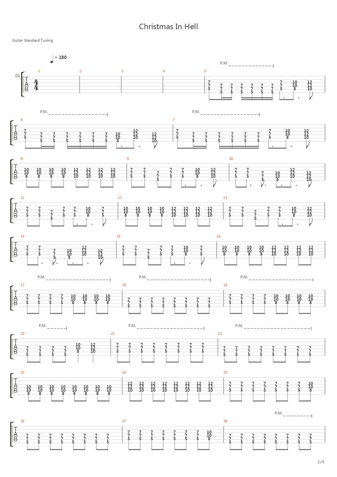 Christmas In Hell吉他谱