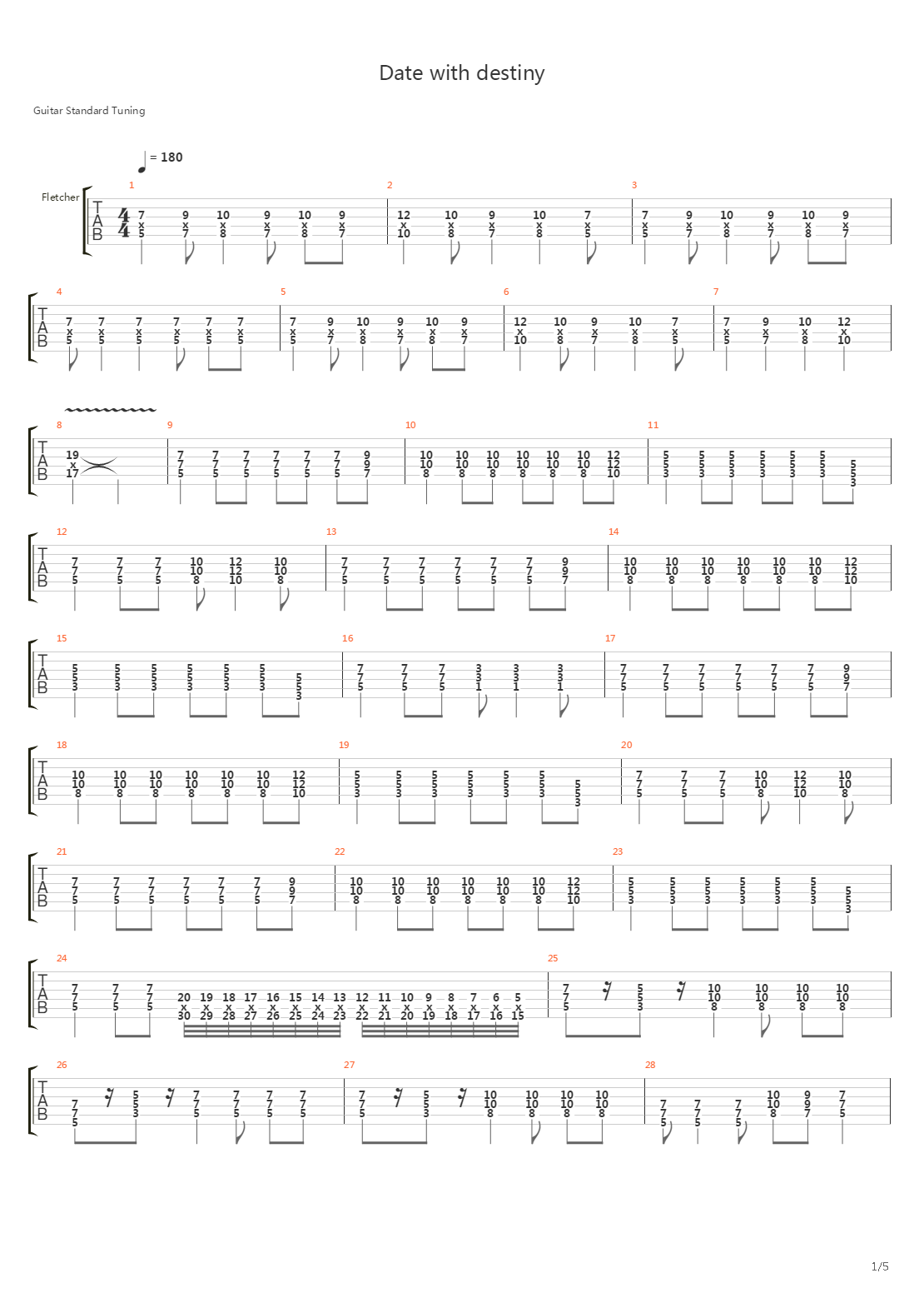 Date With Destiny吉他谱