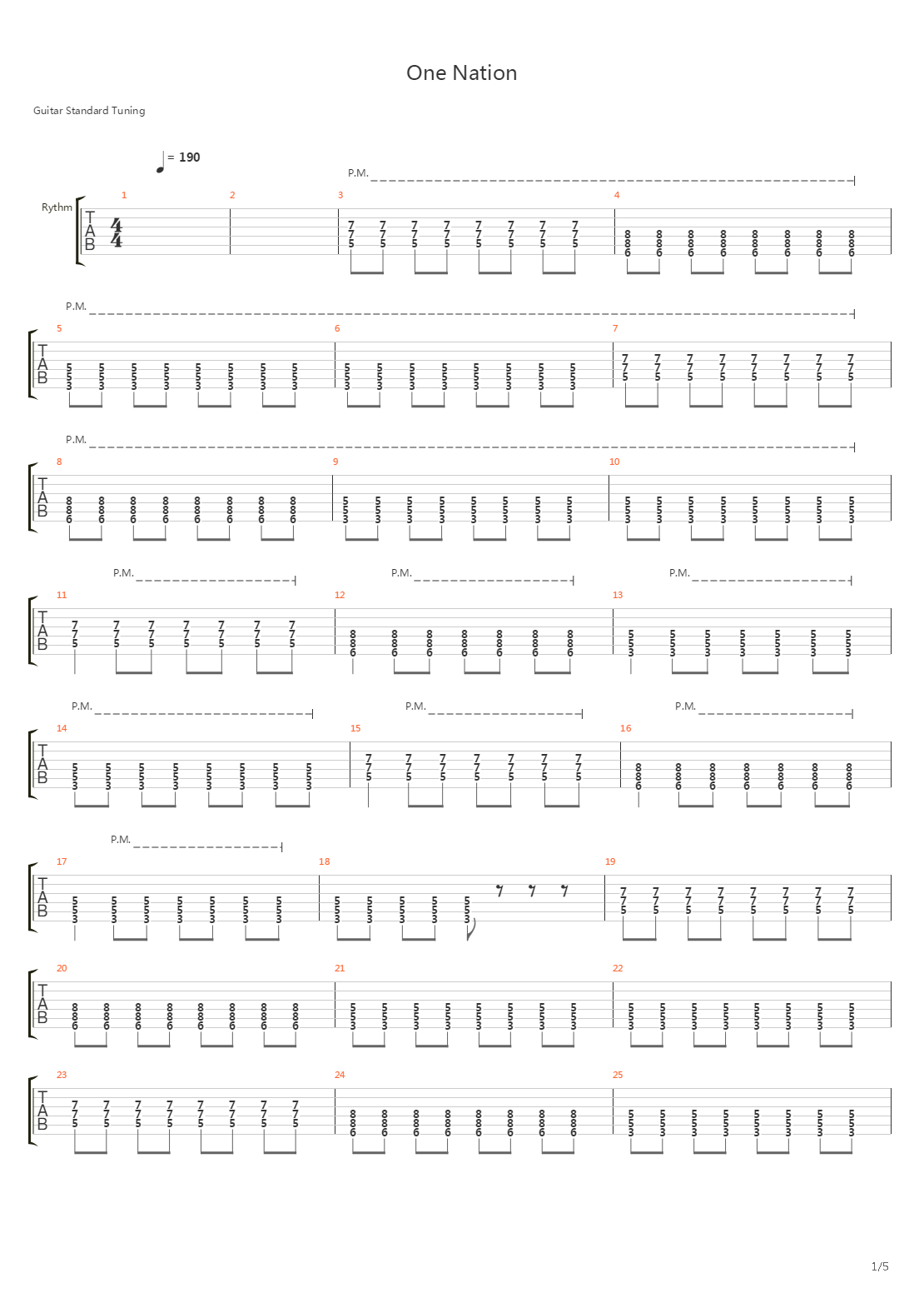 One Nation吉他谱