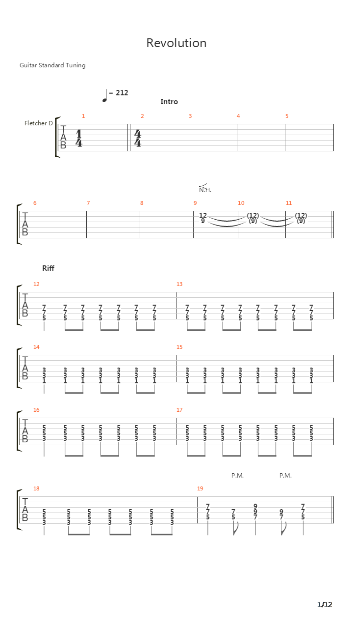 Revolution吉他谱