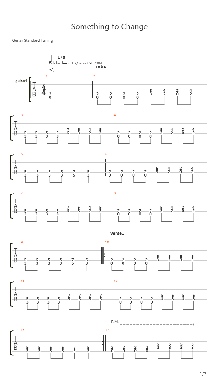 Something To Change吉他谱