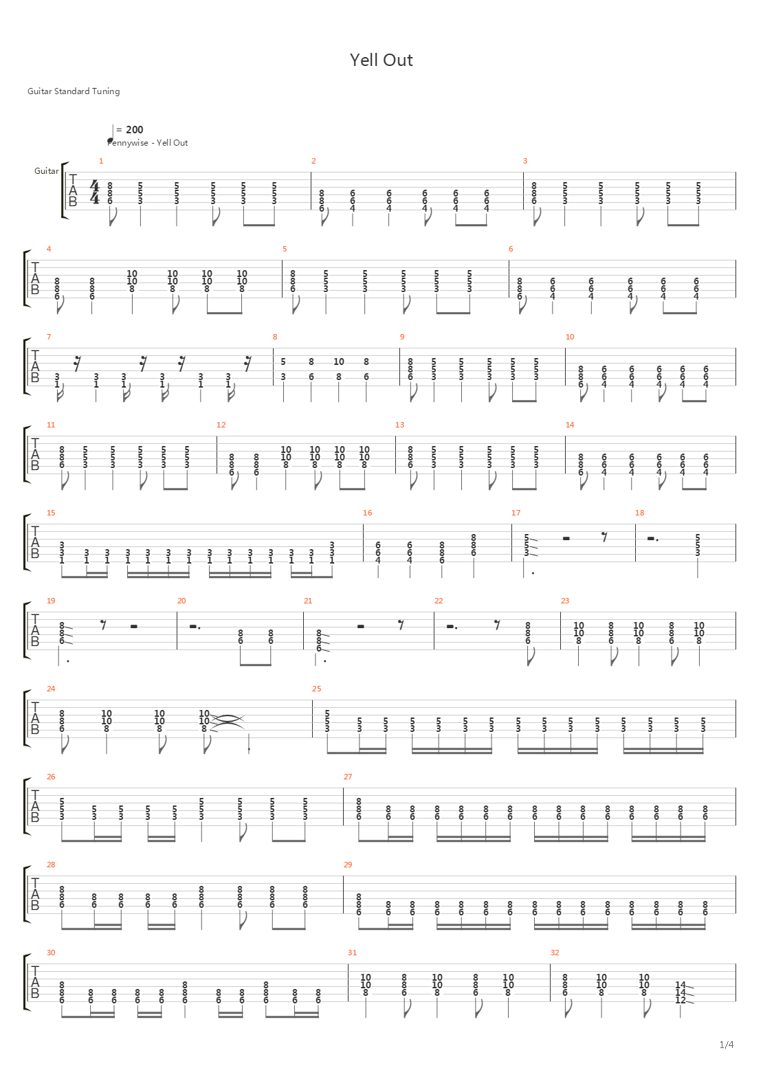 Yell Out吉他谱