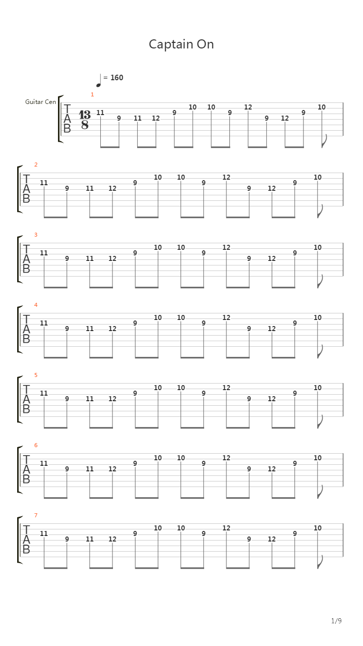 Captain On吉他谱