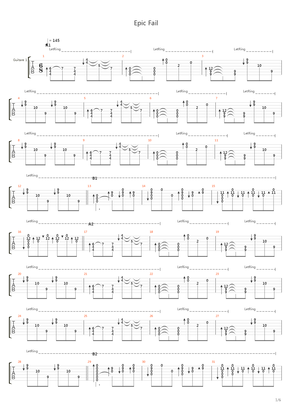 Epic Fail吉他谱