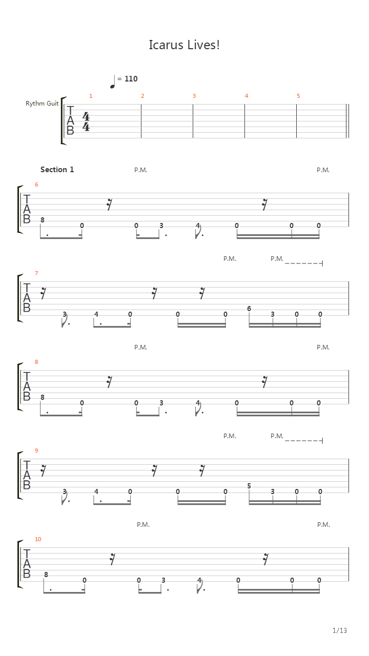 Icarus Lives吉他谱