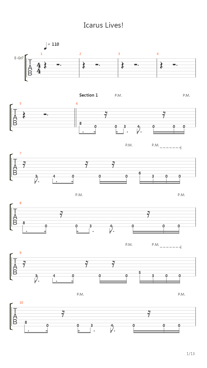 Icarus Lives吉他谱
