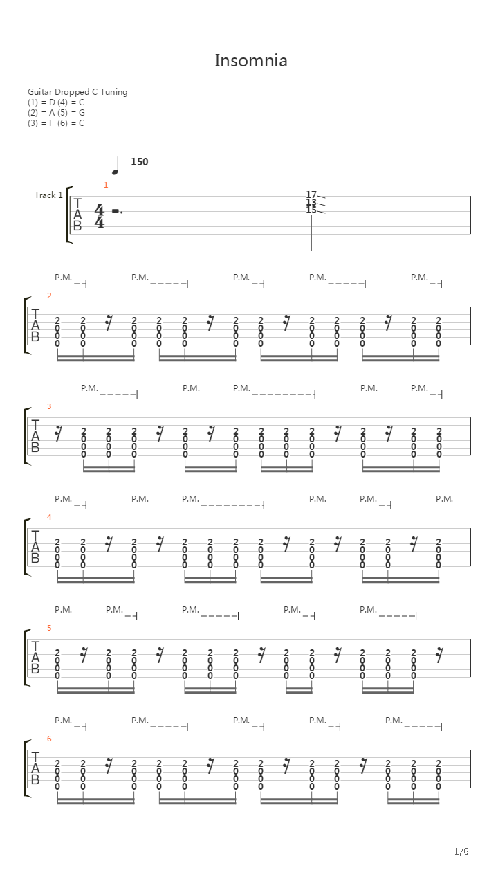 Insomnia吉他谱
