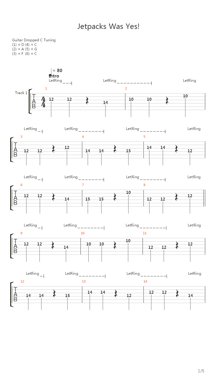 Jetpacks Was Yes吉他谱