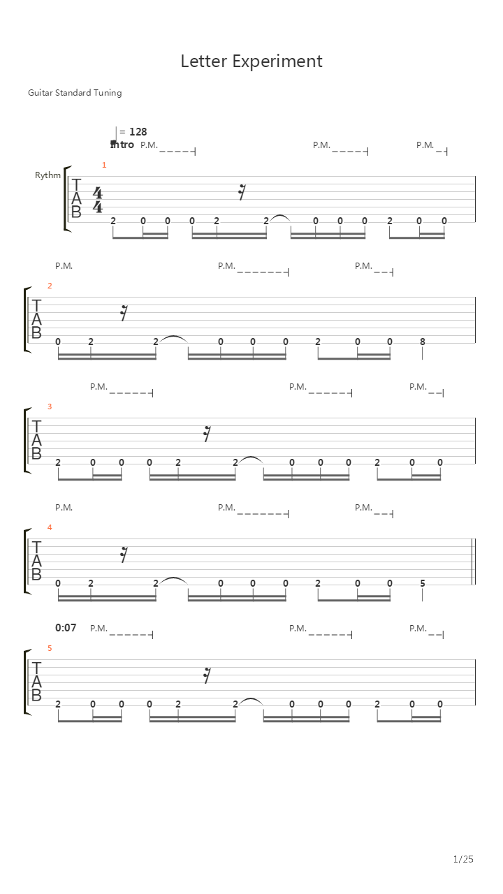 Letter Experiment吉他谱