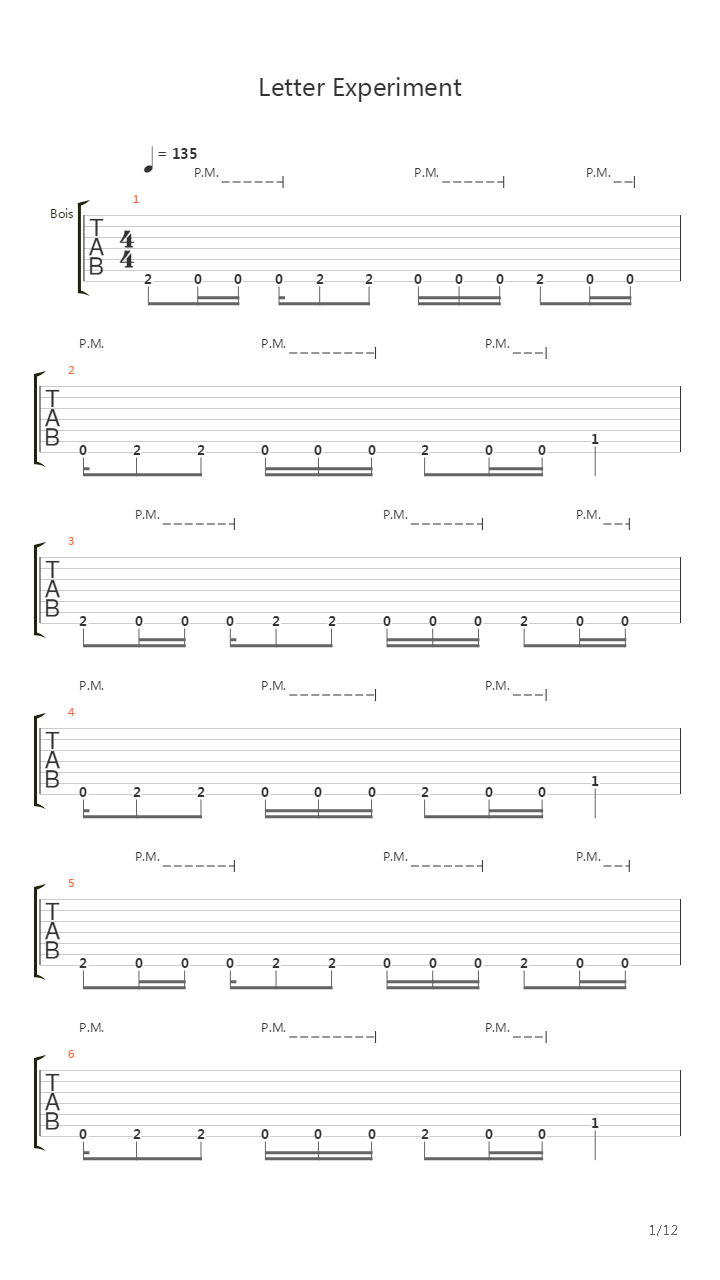 Letter Experiment吉他谱