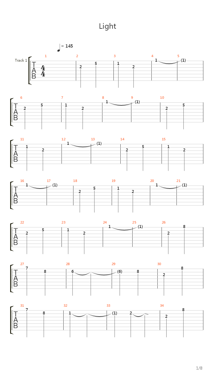 Light吉他谱