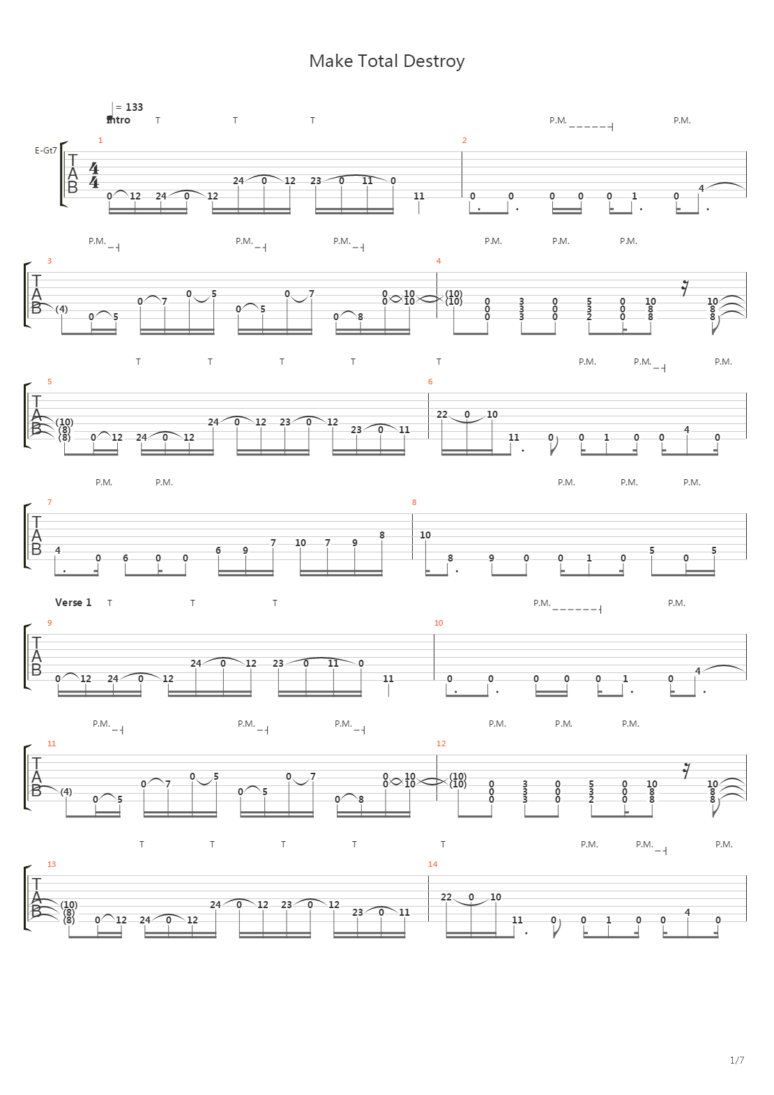 Make Total Destroy吉他谱