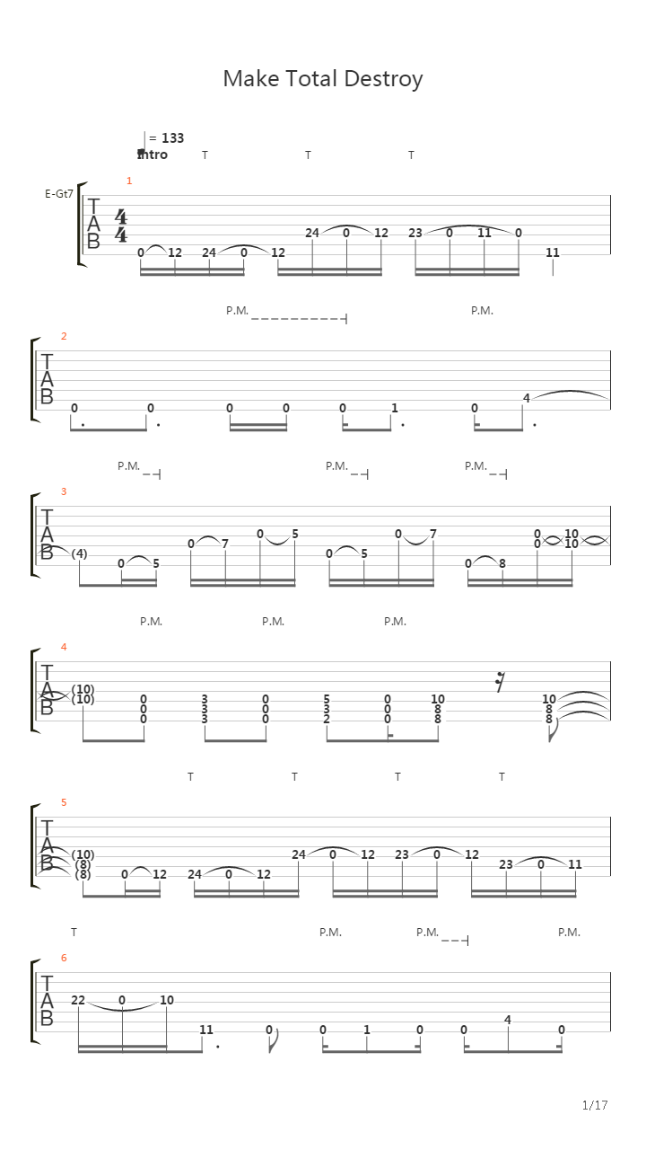 Make Total Destroy吉他谱