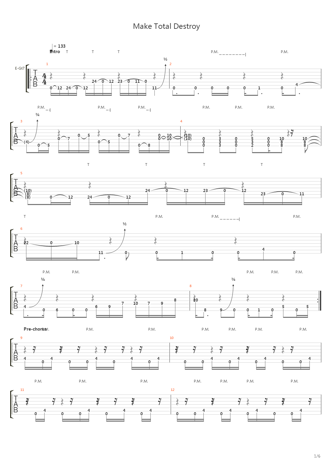 Make Total Destroy吉他谱