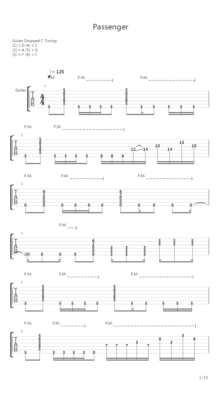 Passenger吉他谱