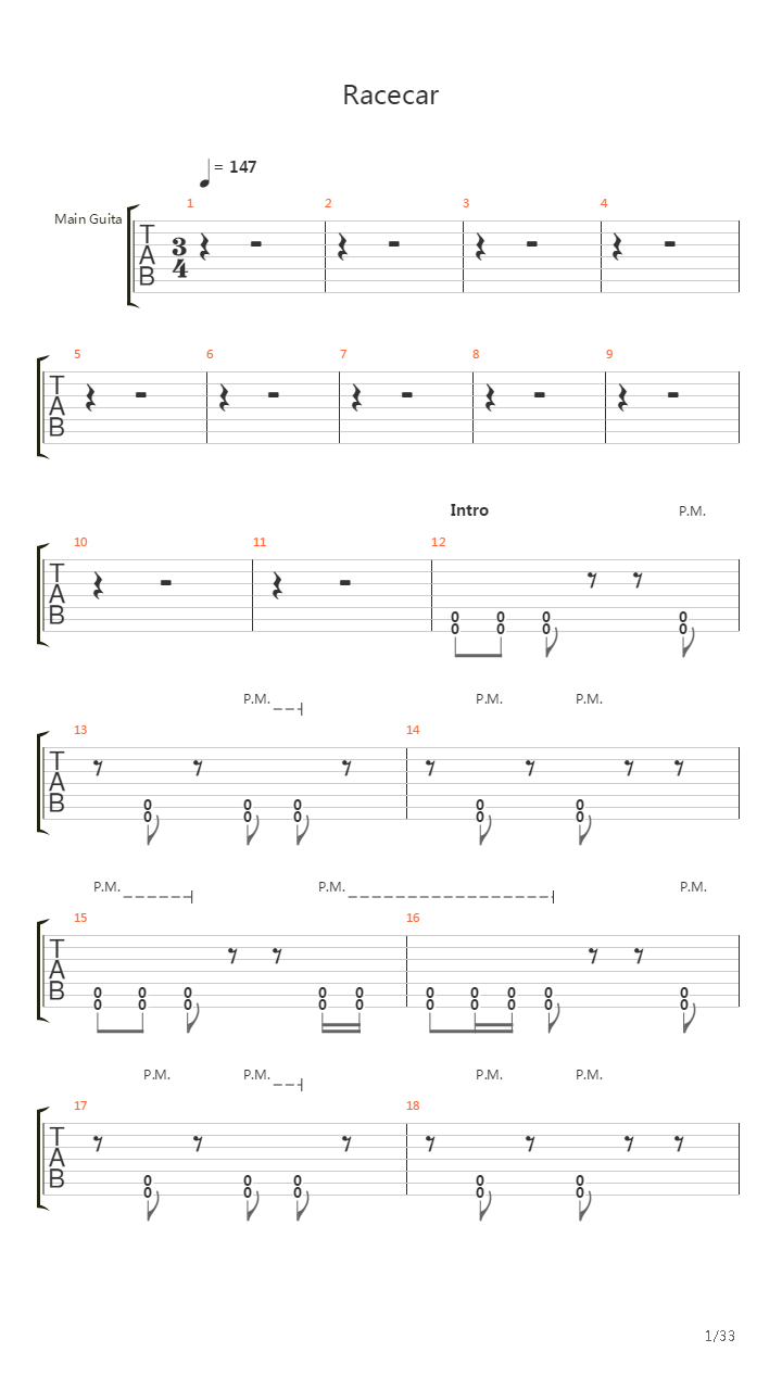 Racecar吉他谱