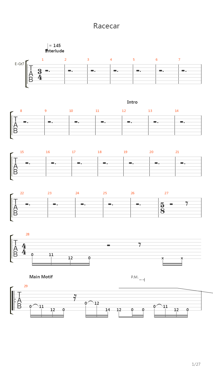 Racecar吉他谱