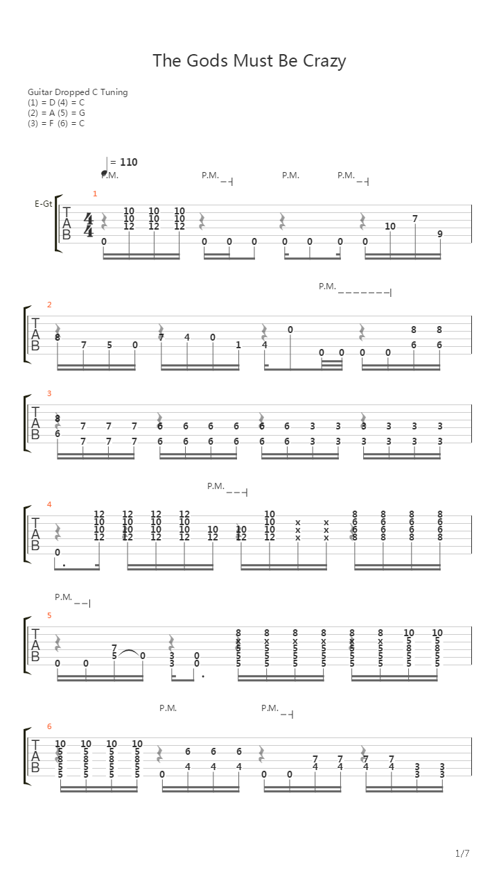 The Gods Must Be Crazy吉他谱