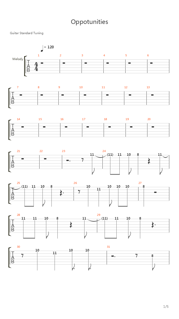 Opportunities吉他谱